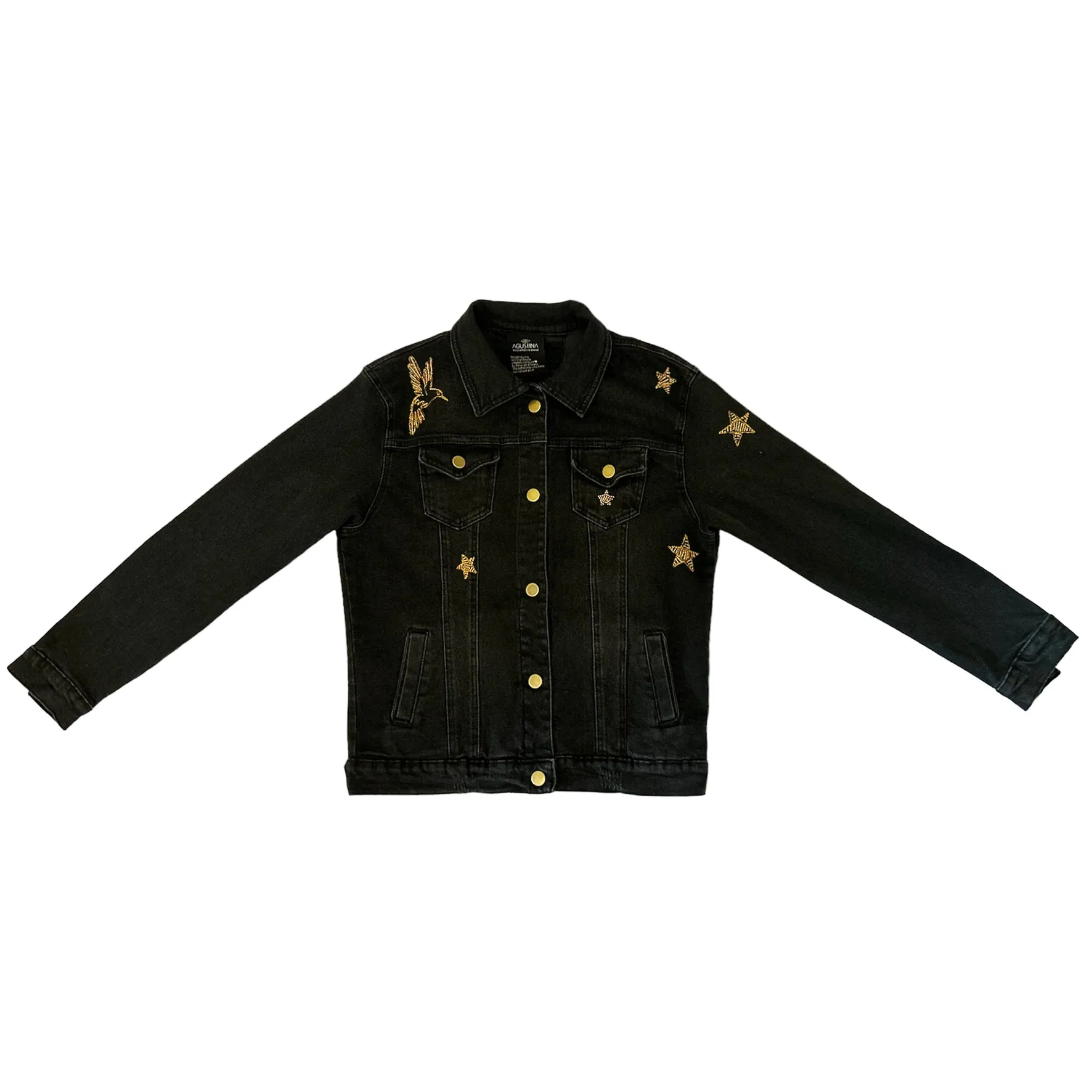 AGUSTINA - EMBROIDERED DENIM JACKET JAGUAR