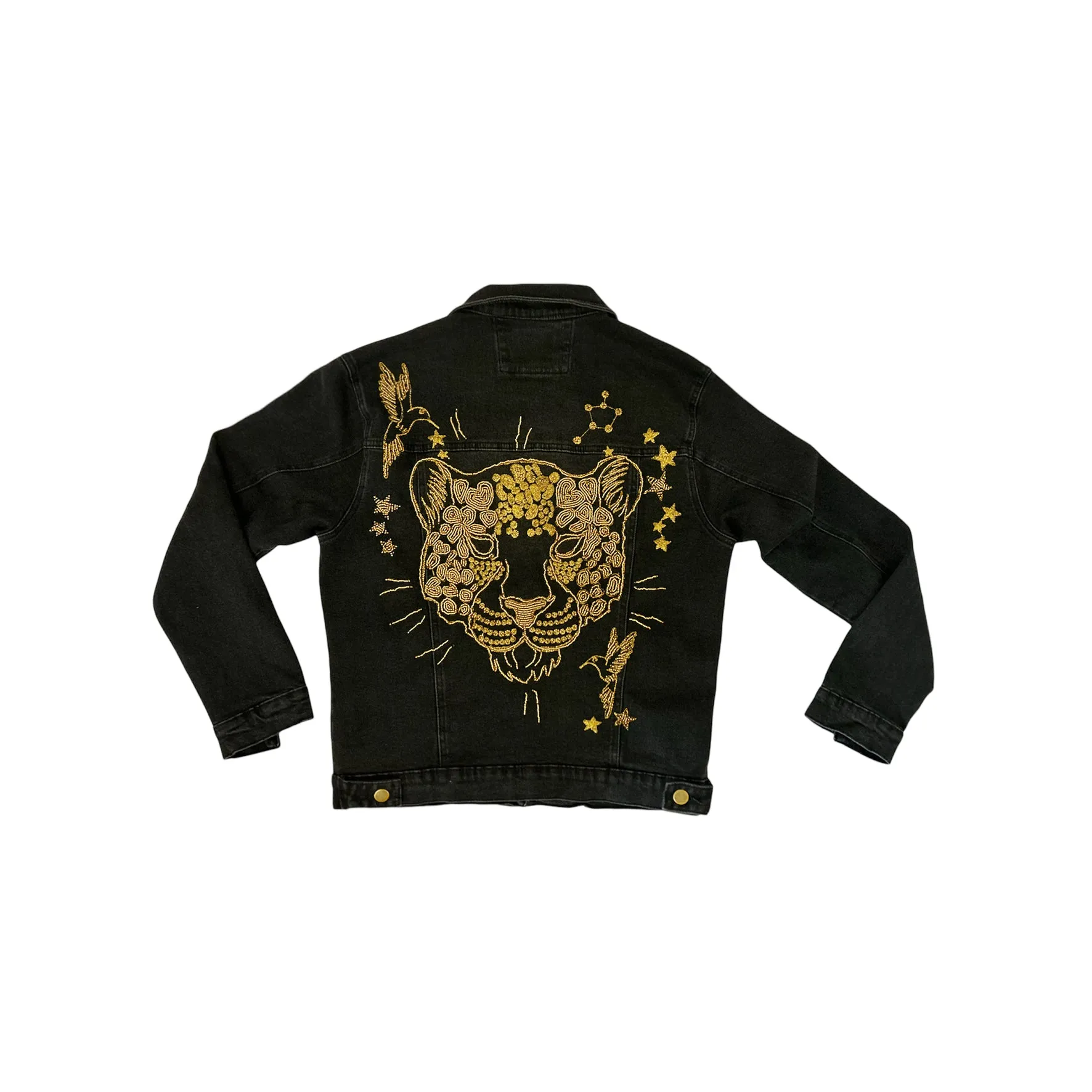 AGUSTINA - EMBROIDERED DENIM JACKET JAGUAR