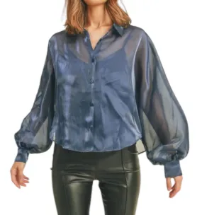 &Merci - Organza Button Down Shirt