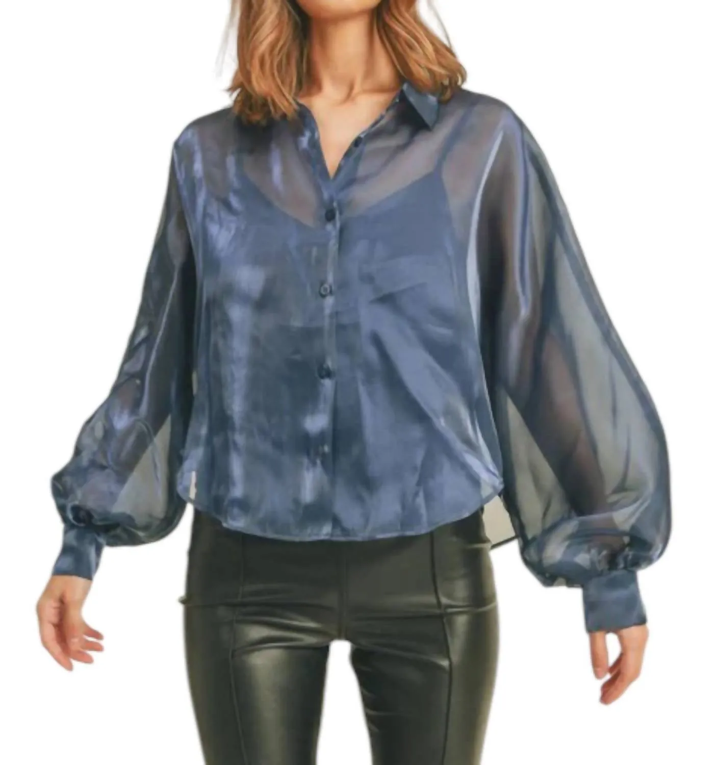 &Merci - Organza Button Down Shirt