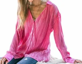 And The Why - This is Love Pleated Button Down Top