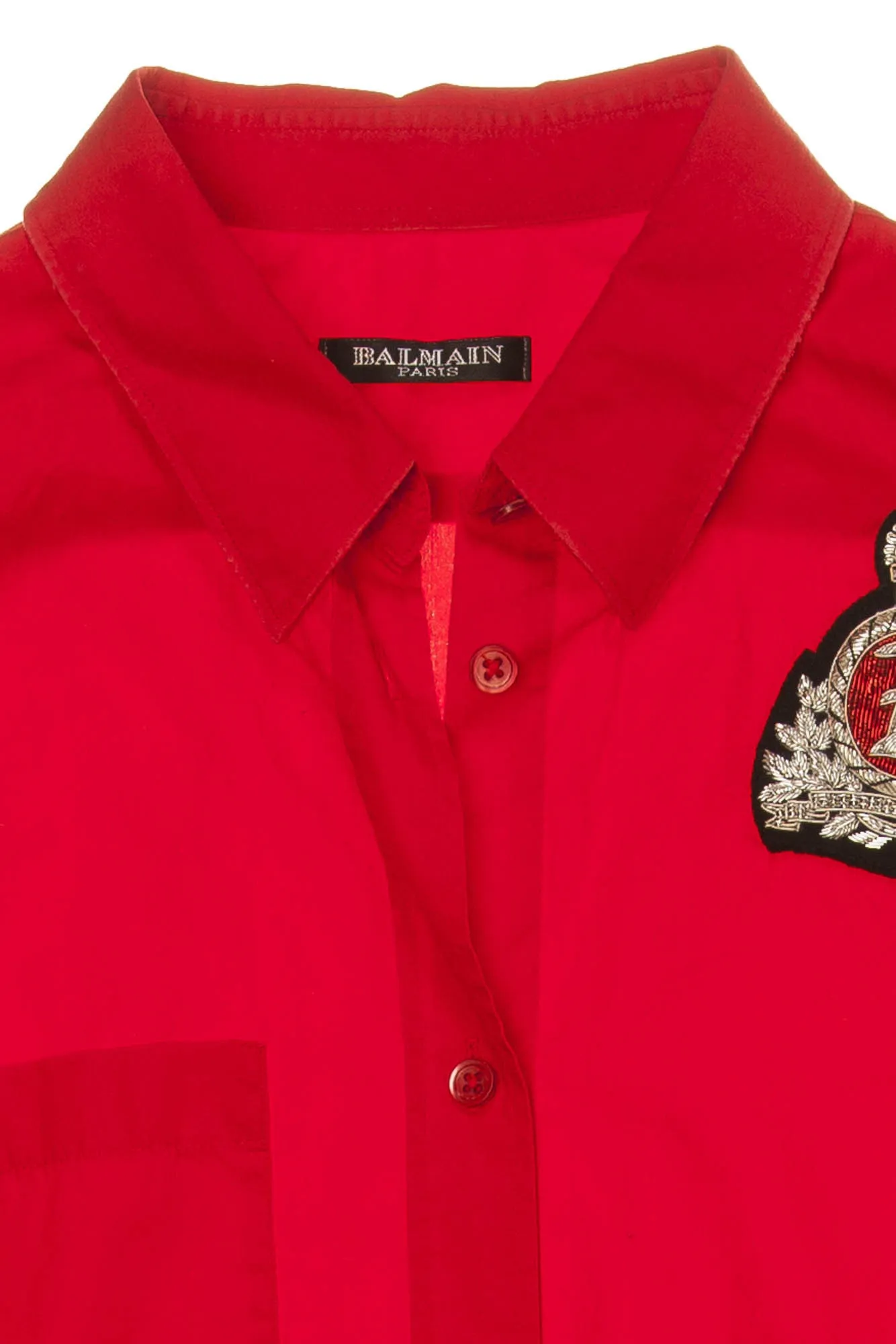Balmain - Red Button Down Blouse "B" - FR 40