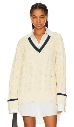 BEVERLY HILLS x REVOLVE V Neck Sweater in Ivory