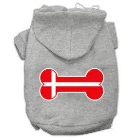 Bone Shaped Denmark Flag Screen Print Pet Hoodies Grey M (12)
