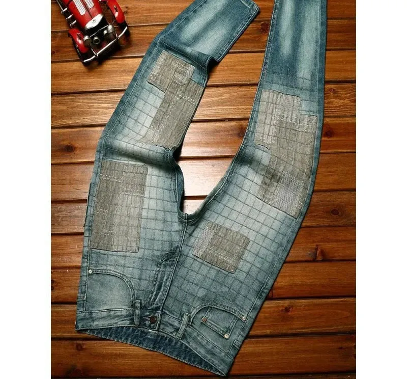 Casual Trendy Patches Fit Jeans