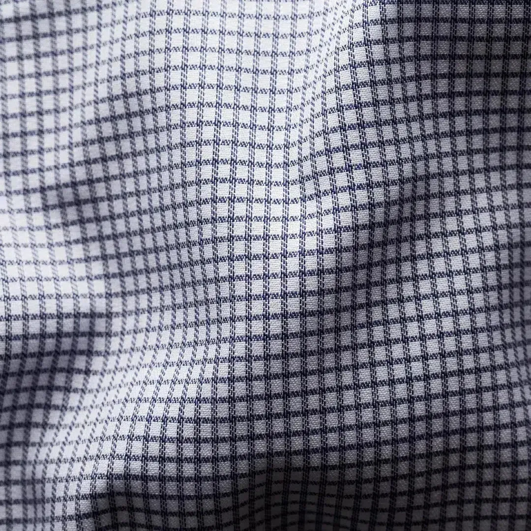 Eton Classic Fit Grid Check Shirt Mid Blue