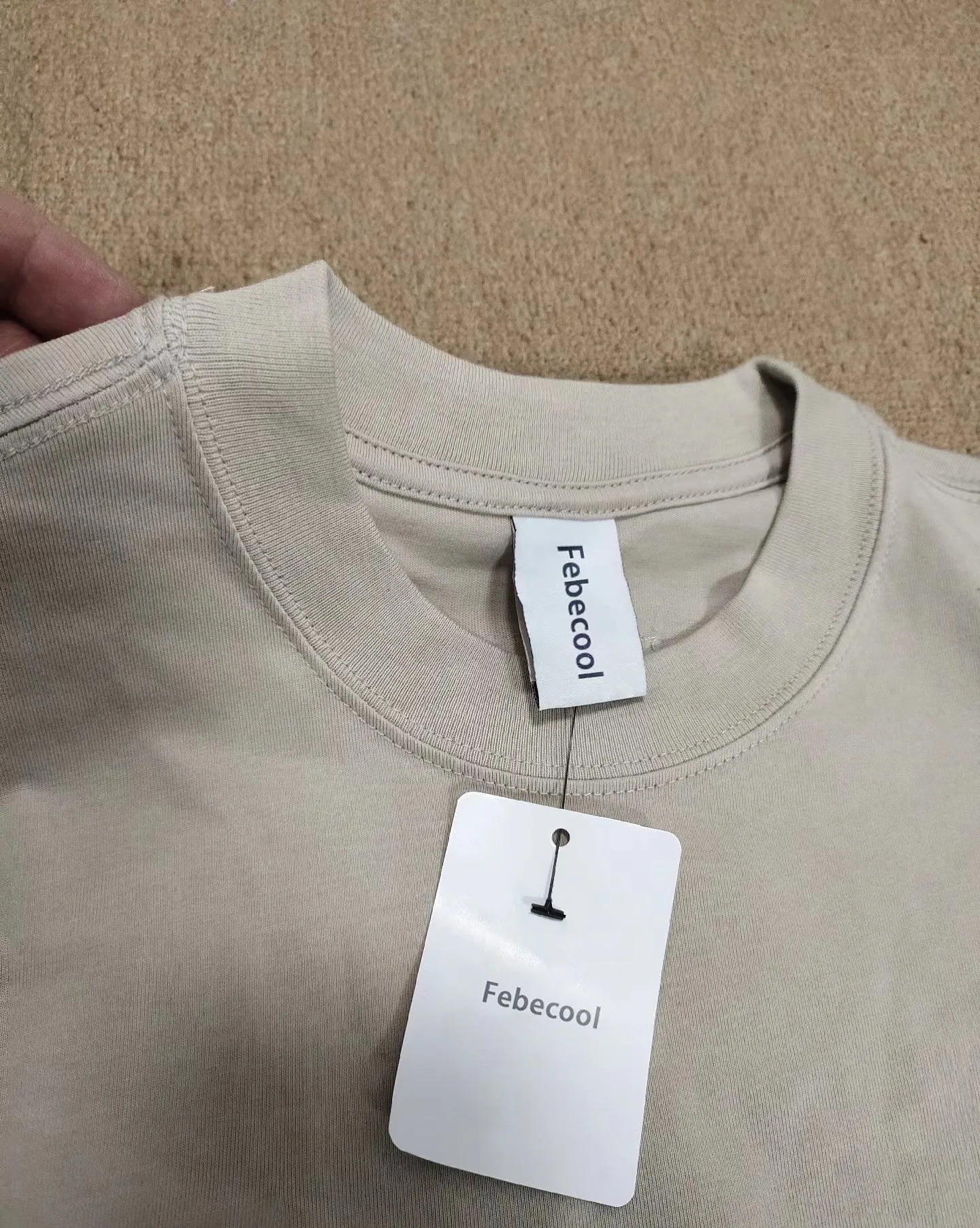 Febecool T-shirts, men's round neck t-shirts, short, white