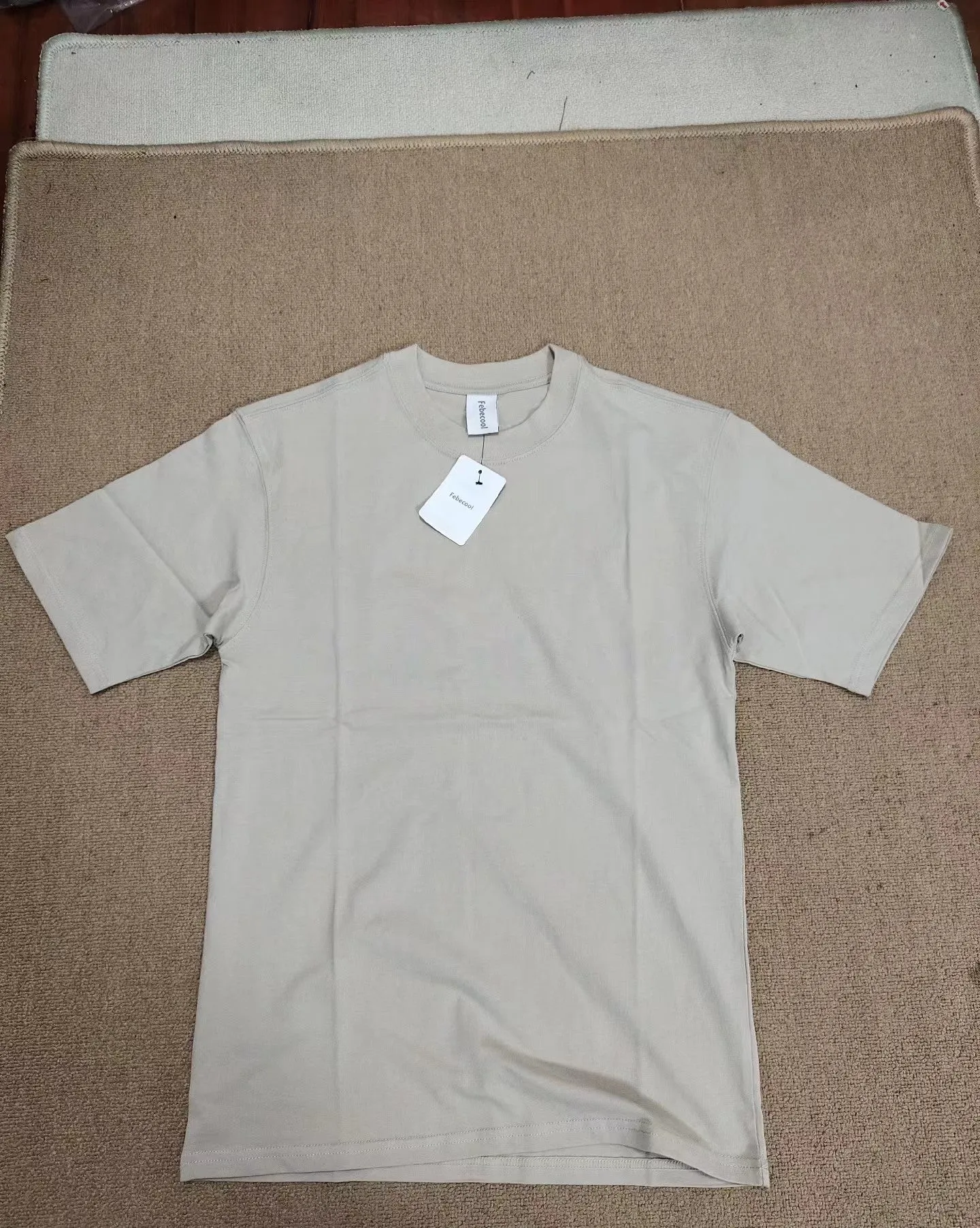 Febecool T-shirts, men's round neck t-shirts, short, white