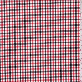 Fire/Black/White Check Cotton Shirting Fabric
