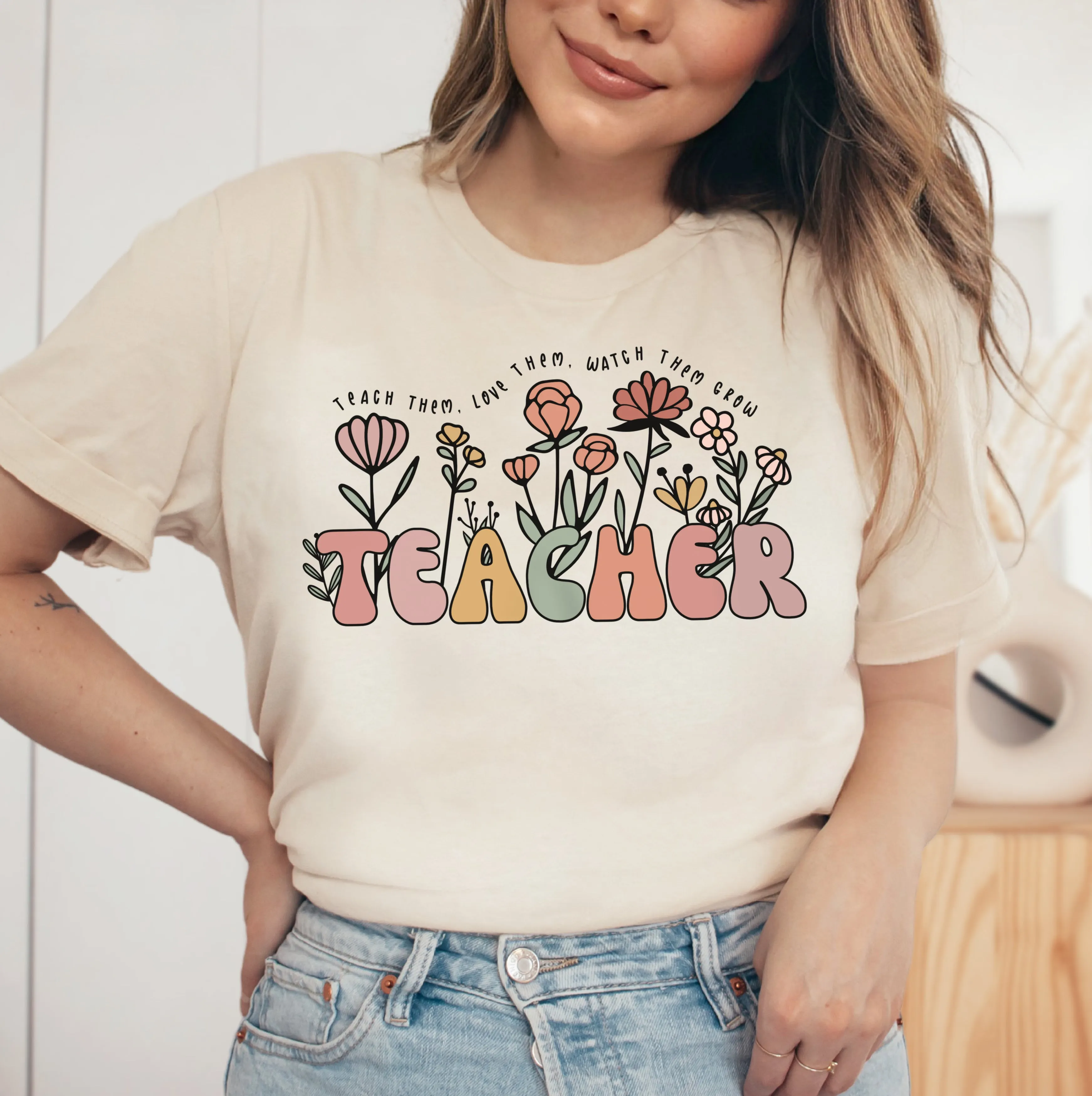 Floral Teacher Tee
