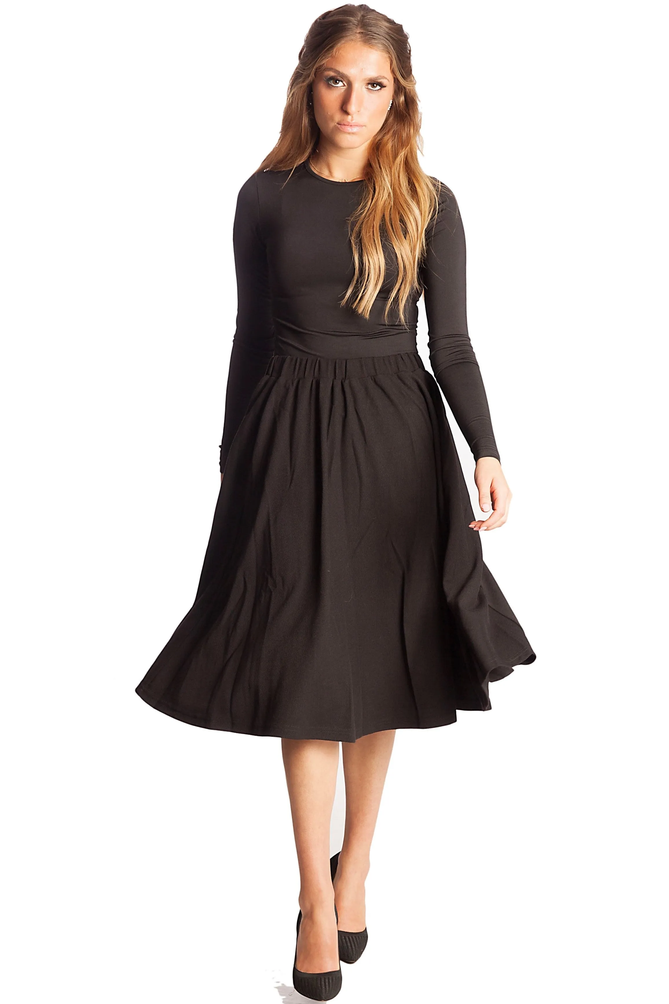 Gathered Knit Skirt