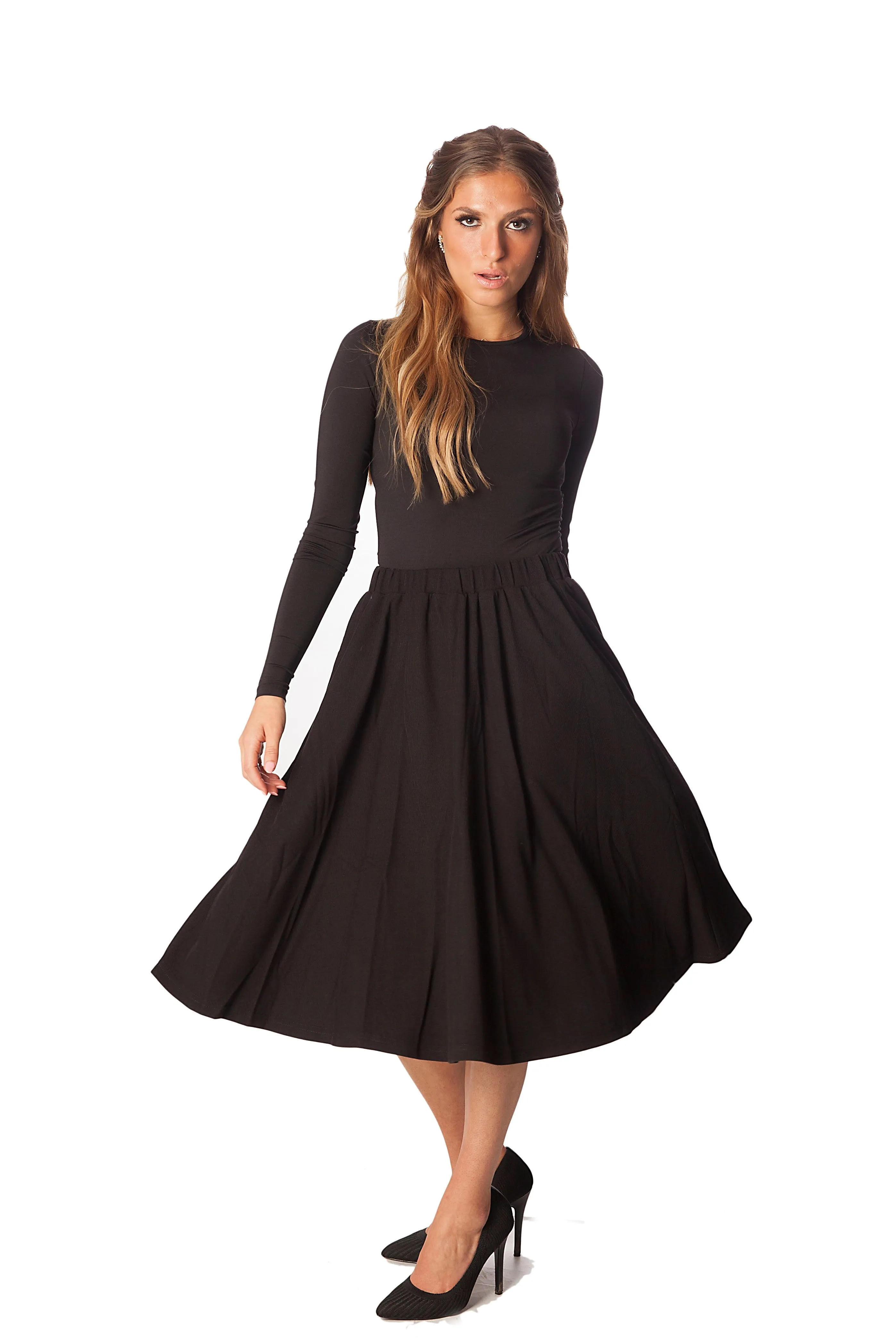 Gathered Knit Skirt