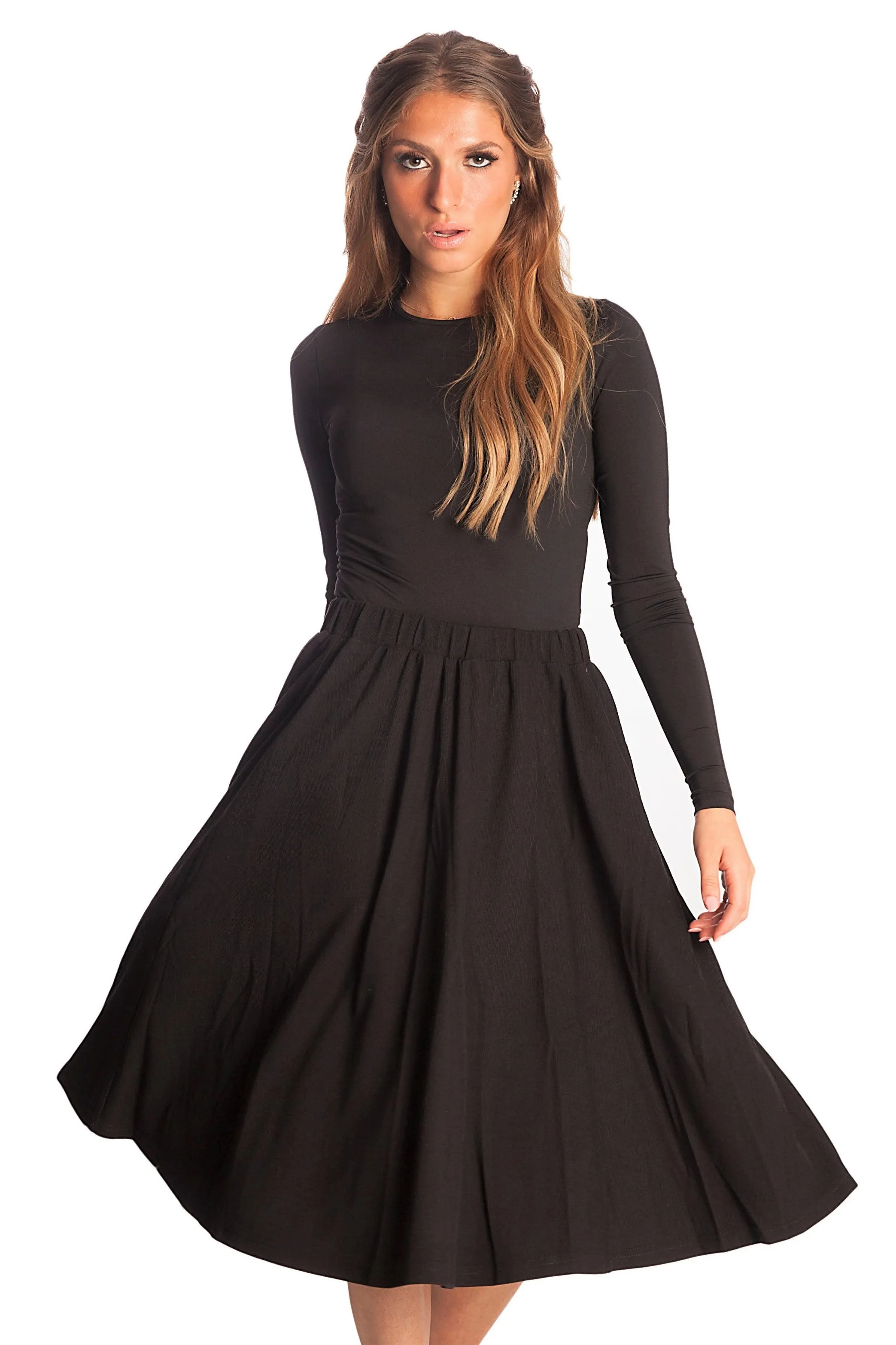 Gathered Knit Skirt