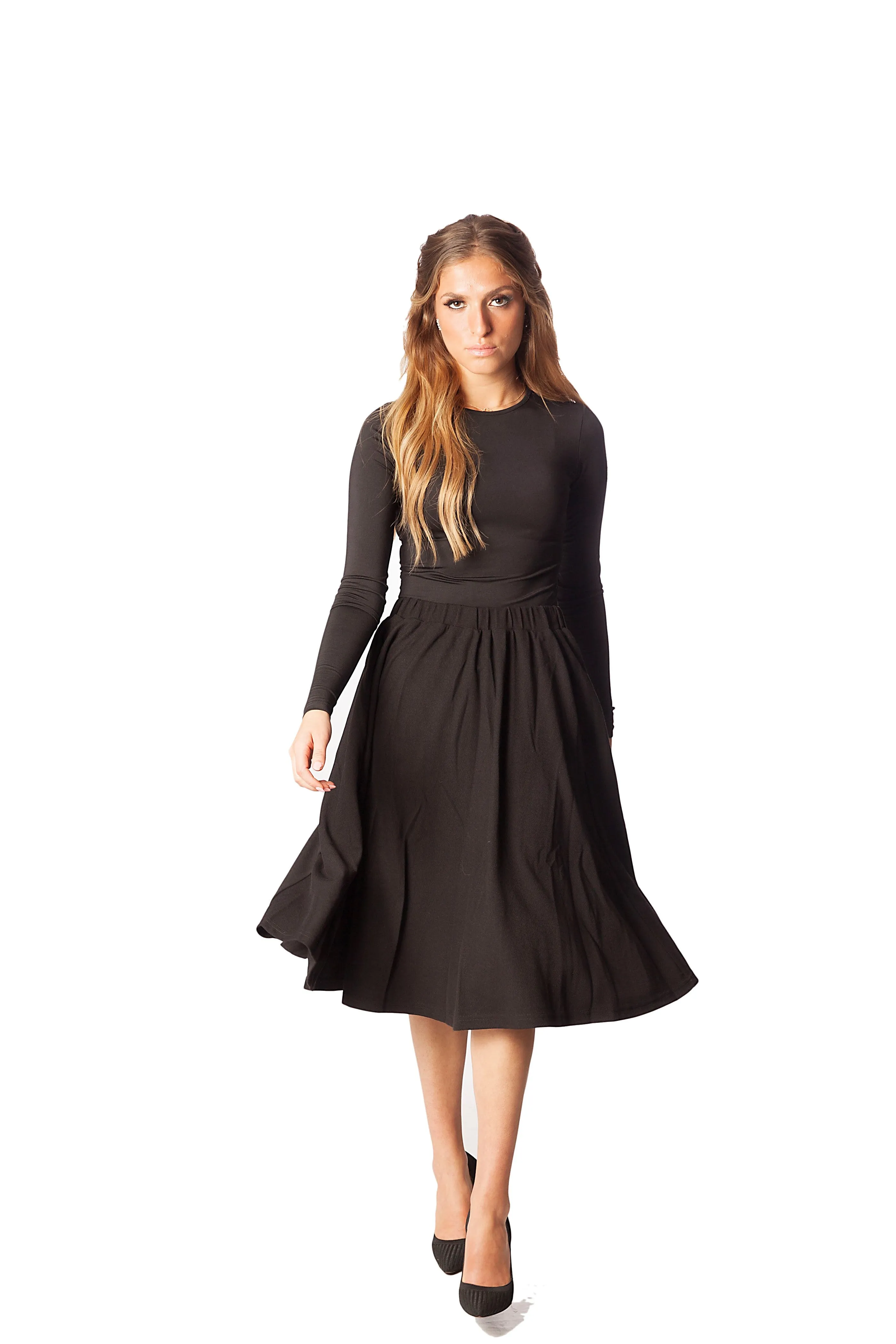 Gathered Knit Skirt