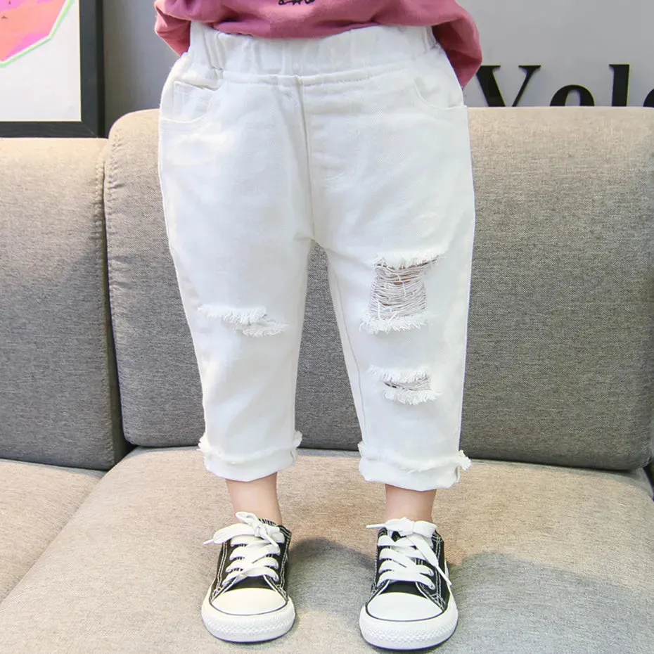 Girl Toddler Boys Girls Ripped Jeans Pants