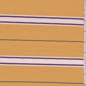 Gold Stripe Fine Line Twill Shirting Fabric