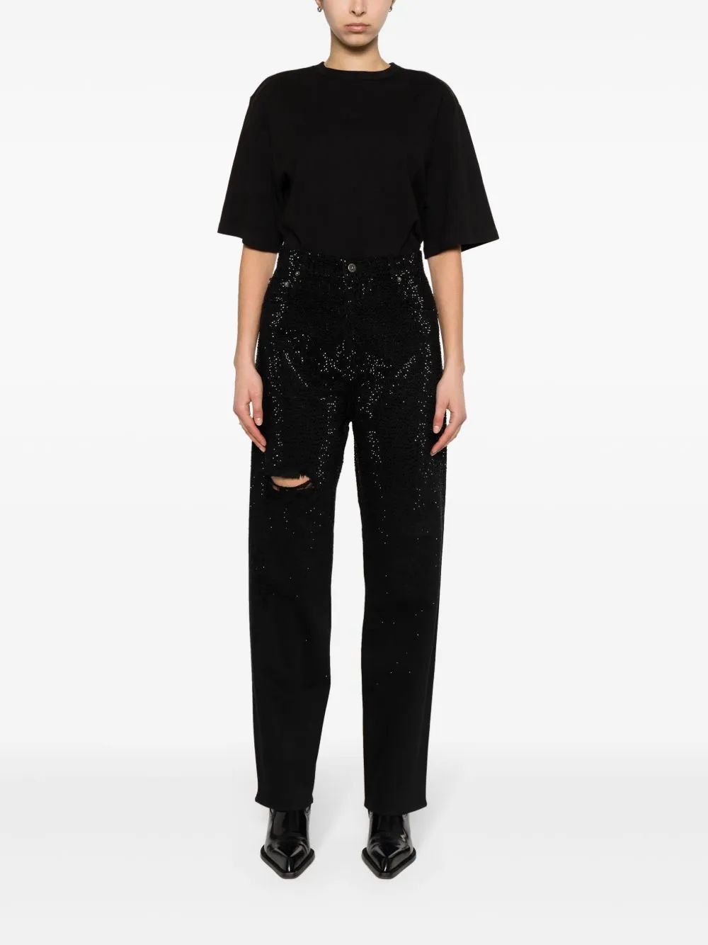 Golden Goose crystal embellished jeans