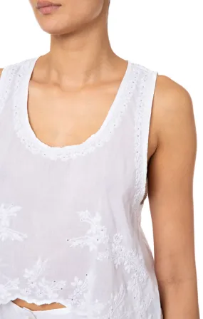 High Low Embroidered Top