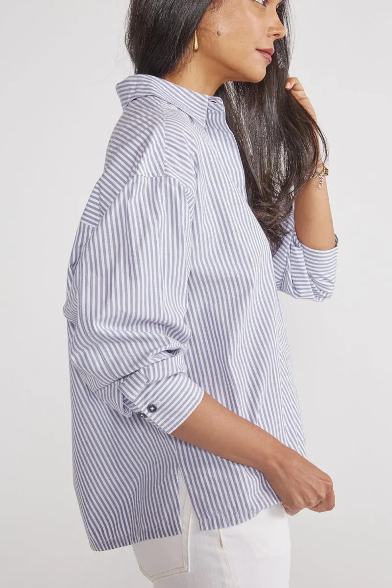 Holly Classic Shirt - Sky Stripe
