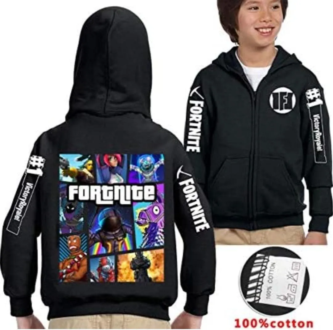 Kids Boys Girls Fortnite Zipper Hoodies S1017194