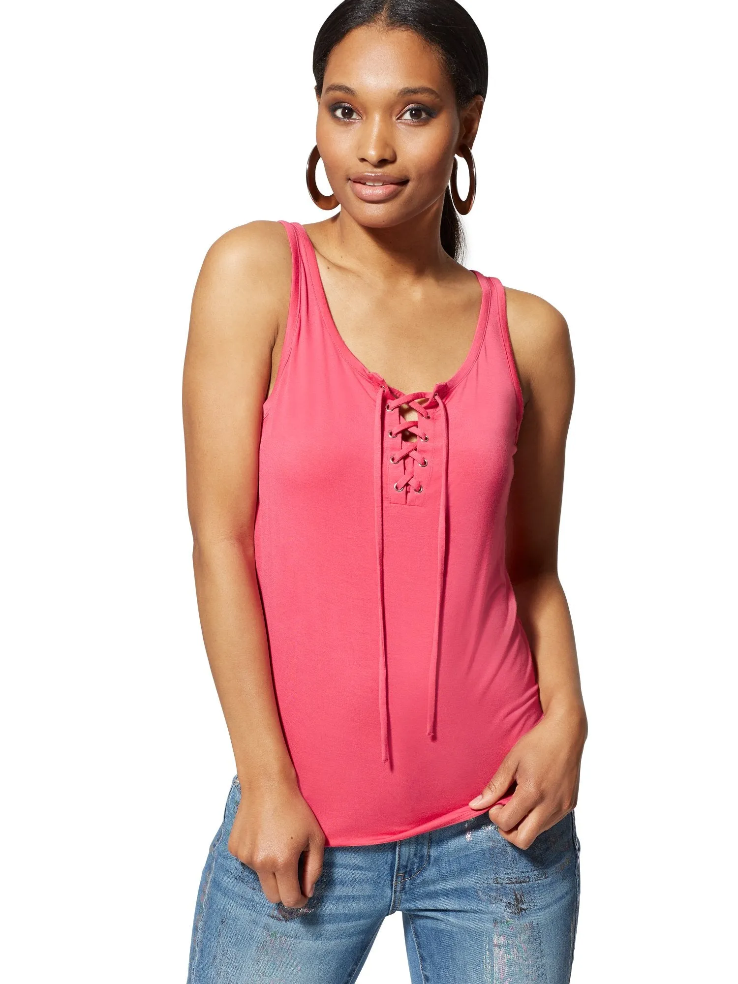 Lace-Up Tank Top - Soho Soft Tee