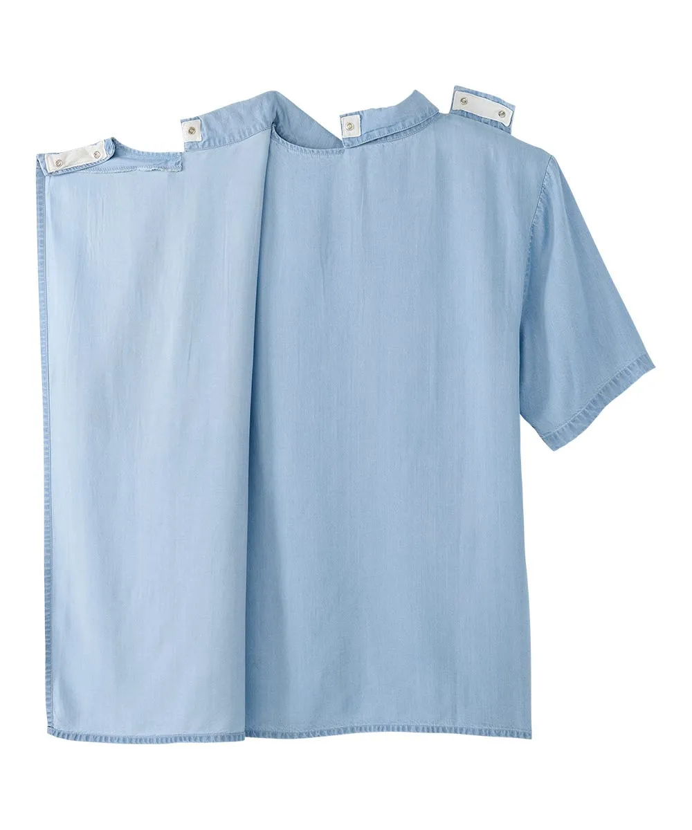 Men's Open Back Short Sleeve Button-Down