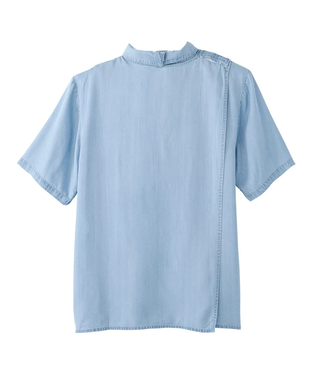 Men's Open Back Short Sleeve Button-Down