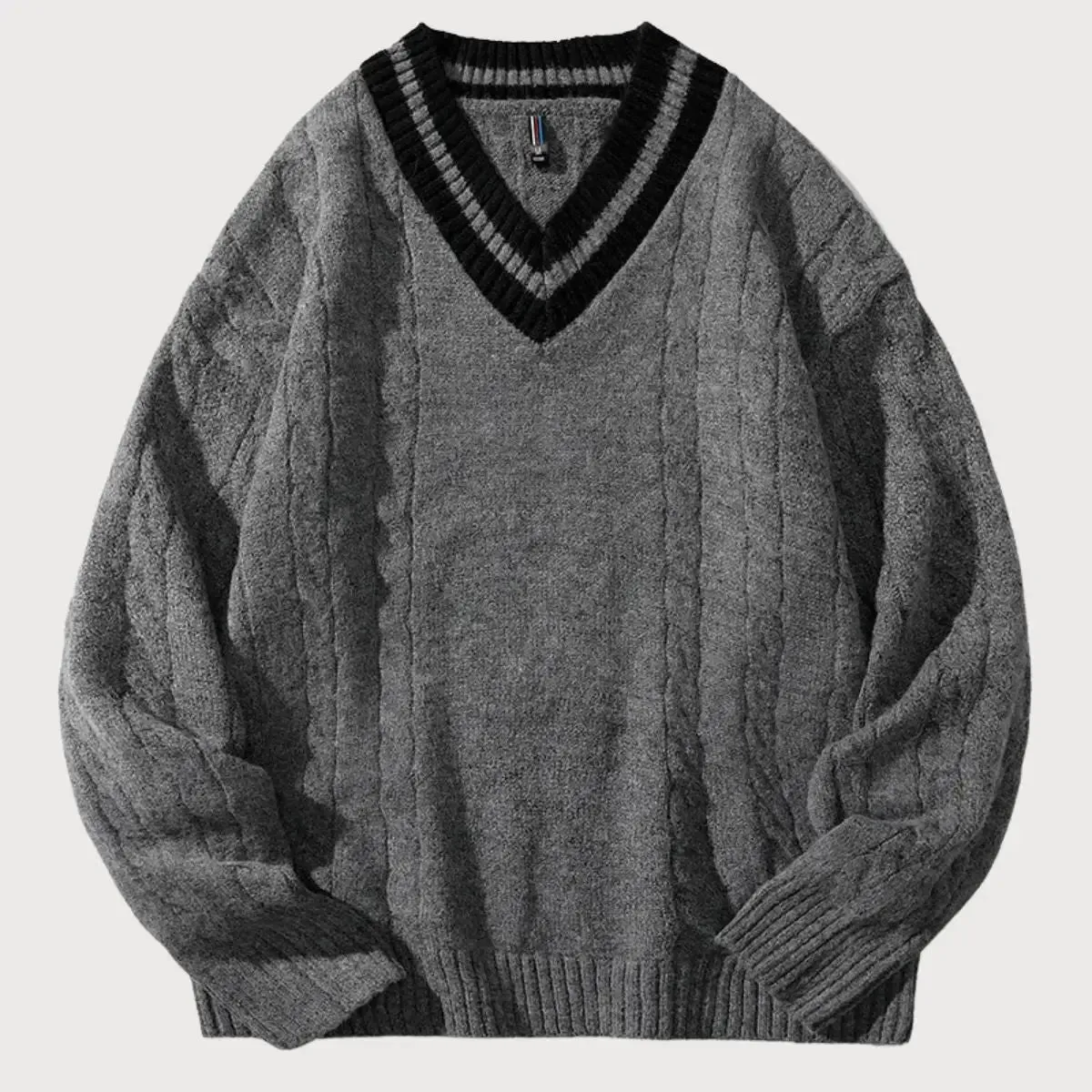 Minimalist V-Neck Sweater - Cross & Crown