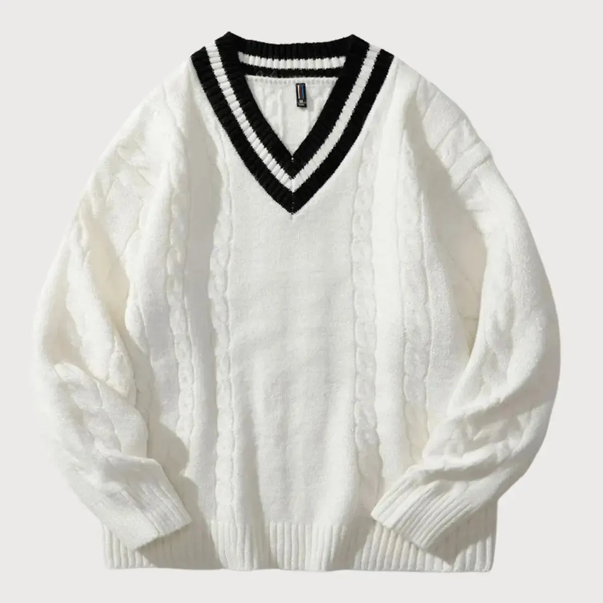 Minimalist V-Neck Sweater - Cross & Crown