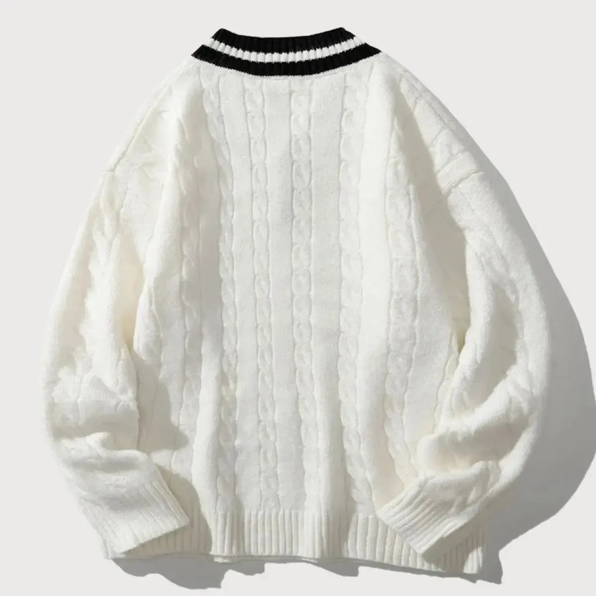 Minimalist V-Neck Sweater - Cross & Crown