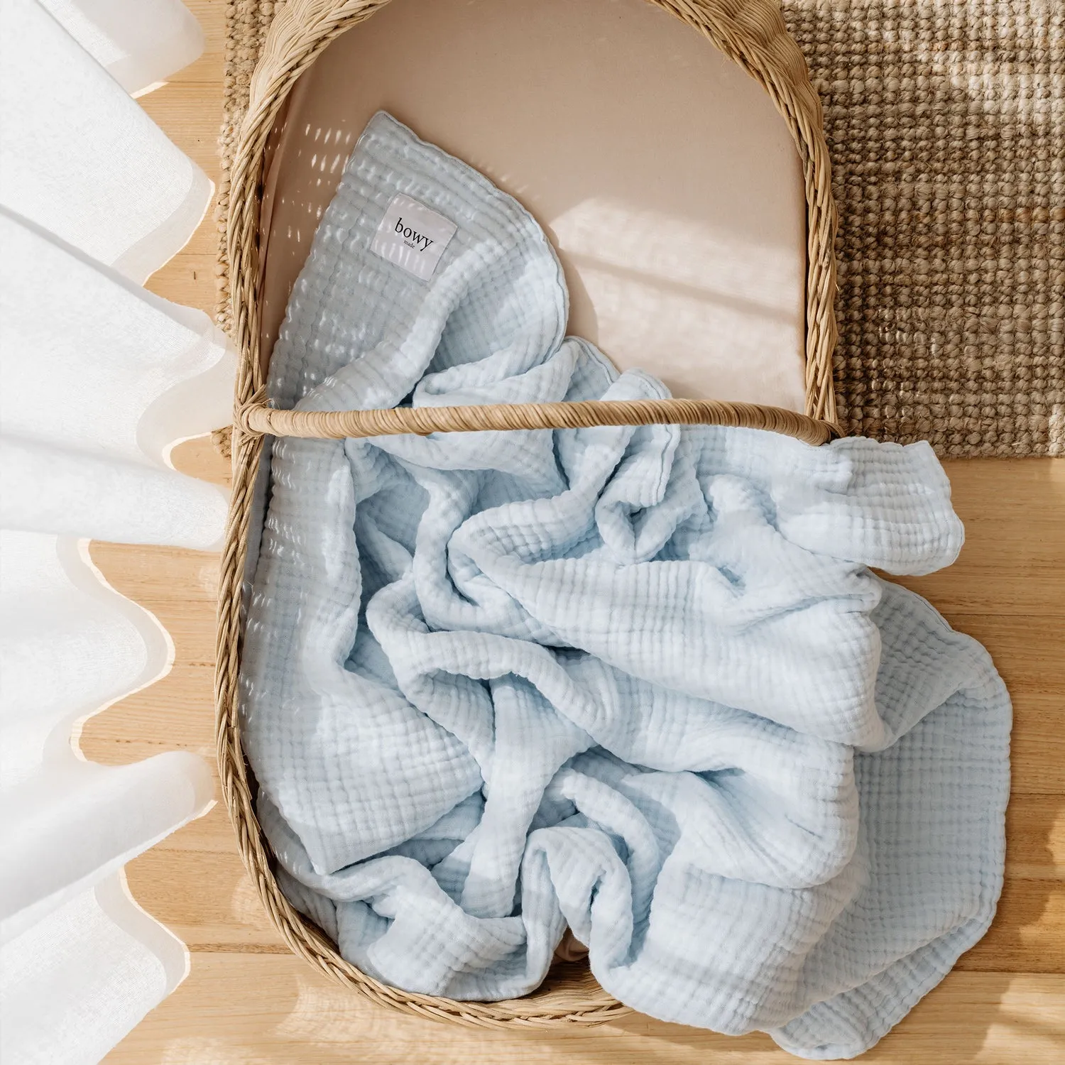 Muslin Bubble Blanket - Powder Blue