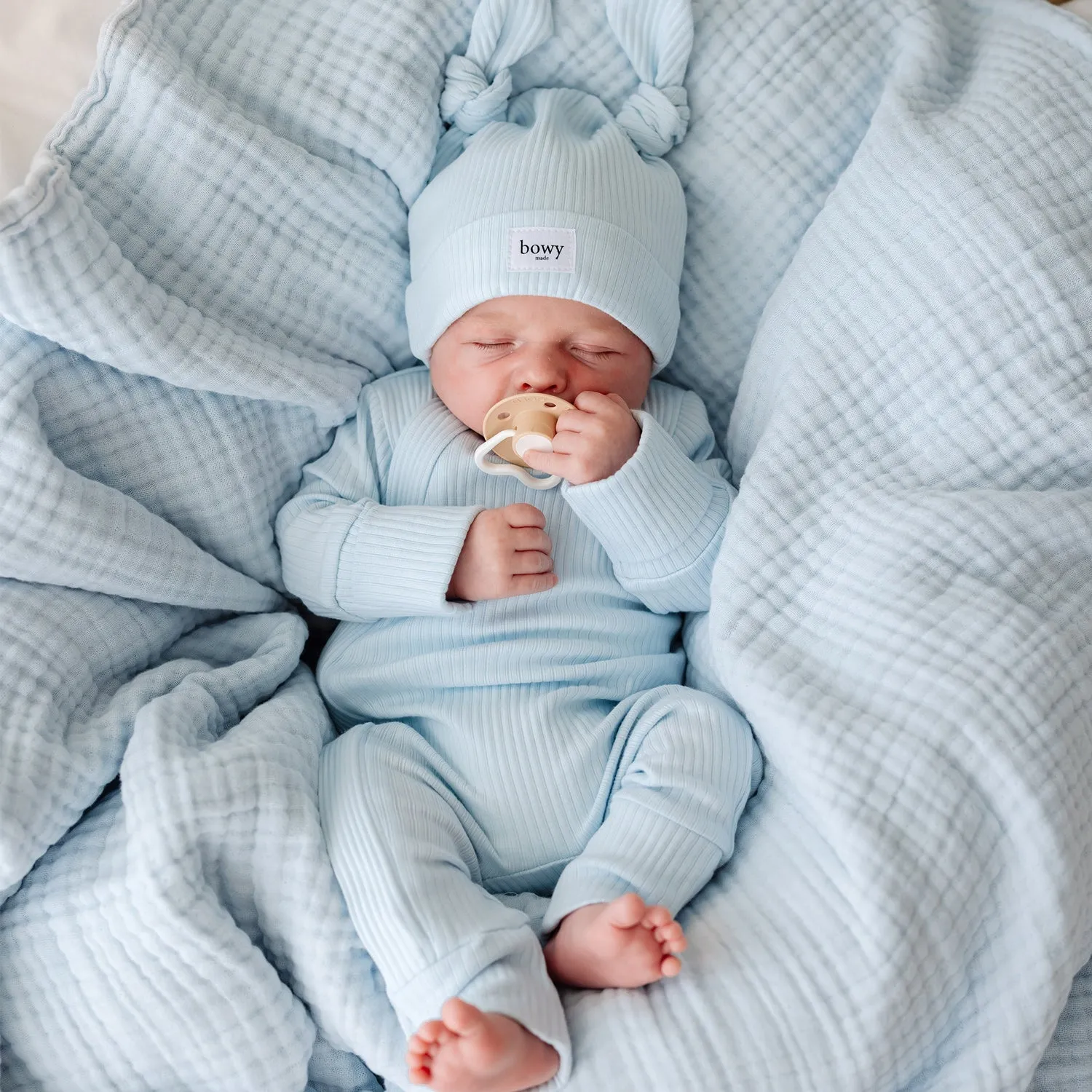 Muslin Bubble Blanket - Powder Blue