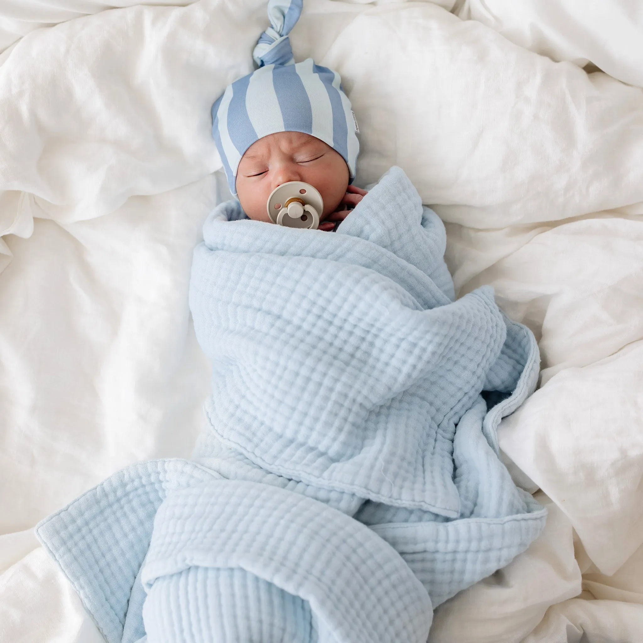 Muslin Bubble Blanket - Powder Blue