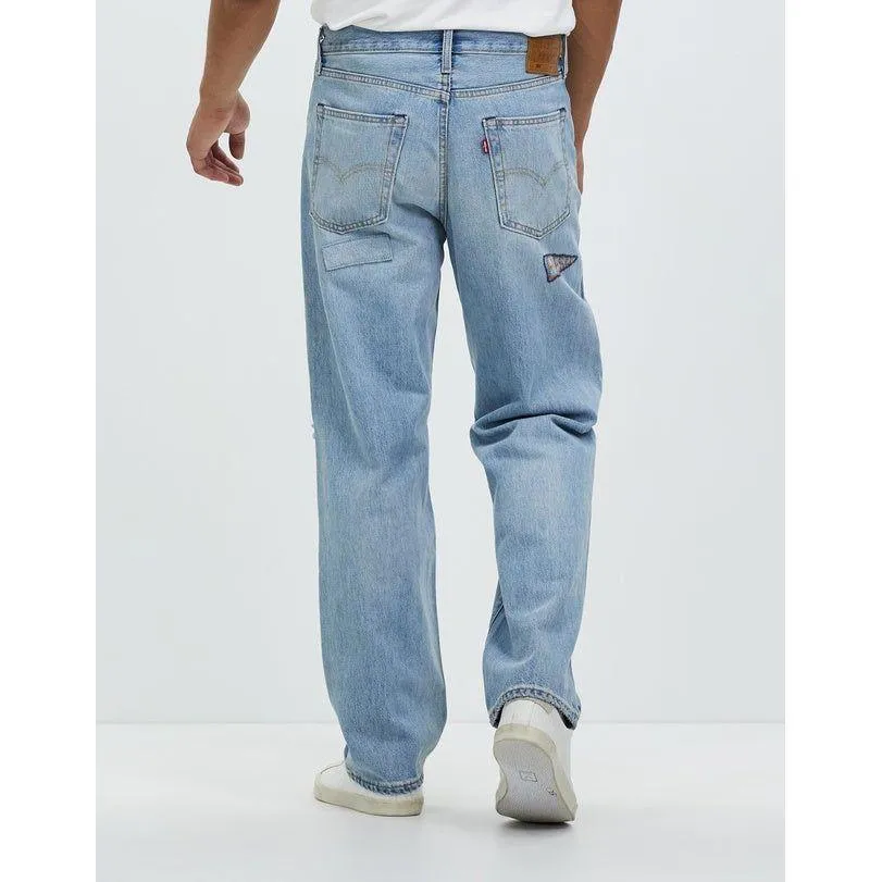 NWT - Levis 568 Stay Loose 'Folk Chaos" Mens Patch Jeans - Size 30