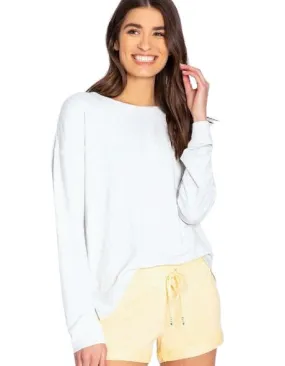 PJ Salvage Lounge Essentials Melange Long Sleeve Top -  Heather Grey