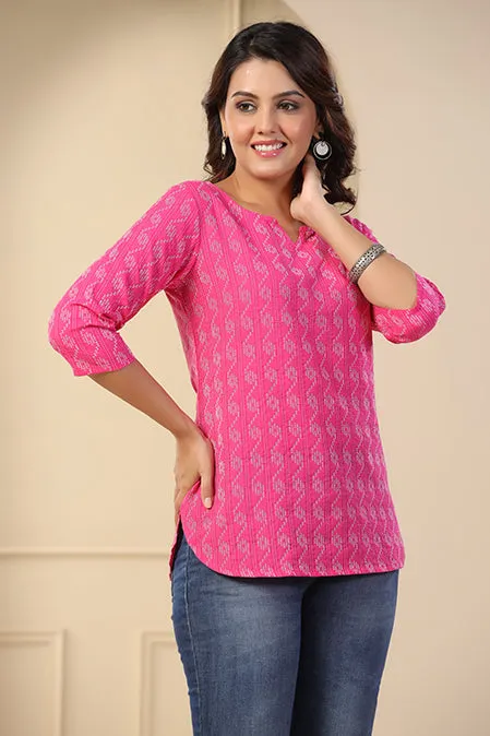 Poorak Cotton Ethnic Casual Tops & Tunics for Girls/Women with 3/4 Sleeves in