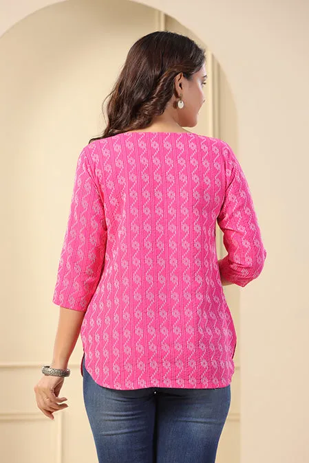 Poorak Cotton Ethnic Casual Tops & Tunics for Girls/Women with 3/4 Sleeves in