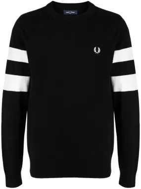 Ringer-embroidered cotton sweatshirt
