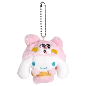 Sanrio x Skater Cinnamoroll in Pink Bear Costume Plush Keychain