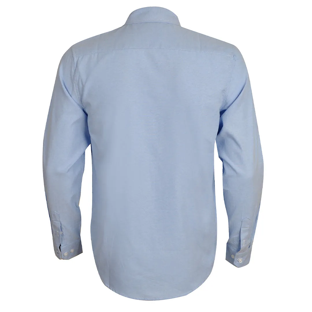 Side Logo Button Down Shirt- Blue