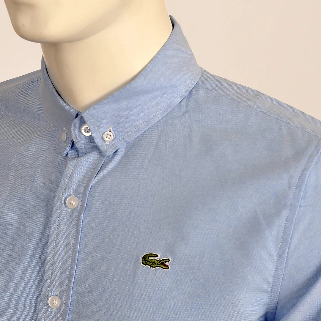 Side Logo Button Down Shirt- Blue