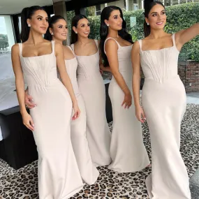 Spaghetti Straps Mermaid Charming Long Bridesmaid Dresses, BDS0168