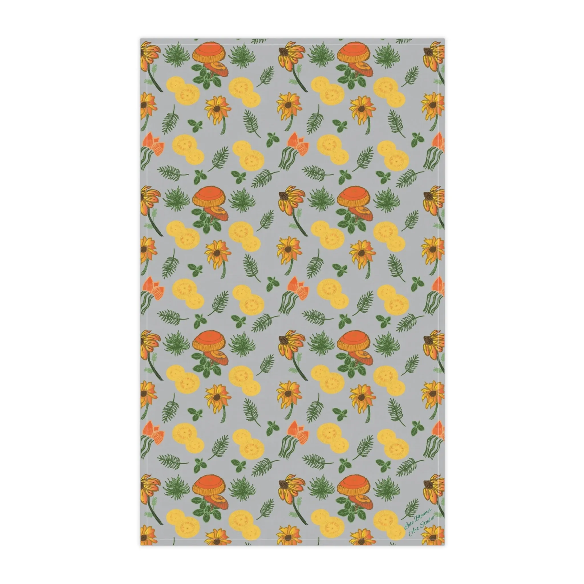 Tea Towel Mushrooms & Wildflowers