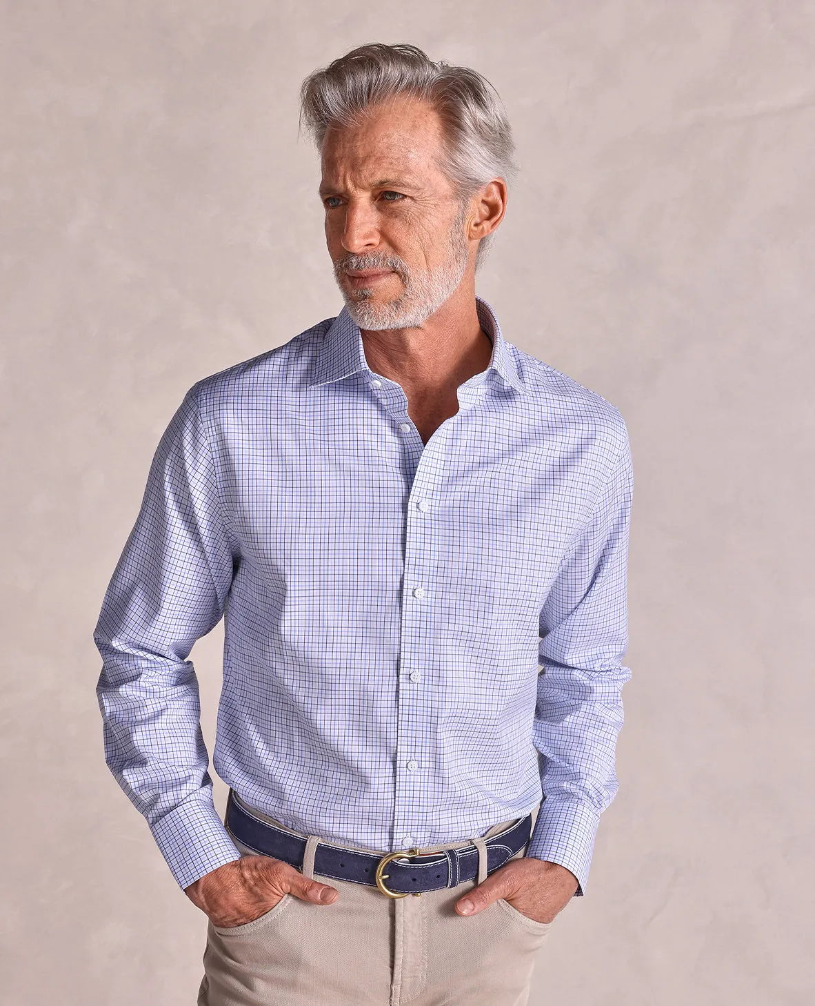 The Brookes - Tatersal Check Dress Shirt - Blue Multi
