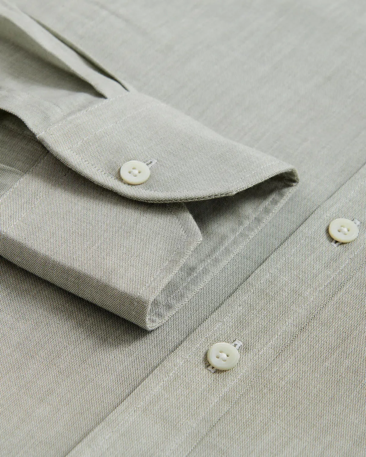 Thomas Pink Tailored Fit Formal Plain Chambray Shirt Stone