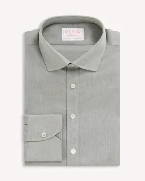 Thomas Pink Tailored Fit Formal Plain Chambray Shirt Stone