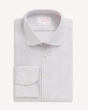 Thomas Pink Tailored Fit Formal Shadow Casual Check Shirt Pink/Grey