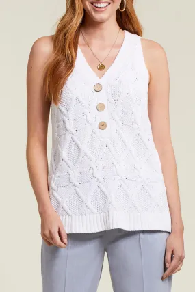 TR1255o Sleeve Less V-Neck Knit Sweater