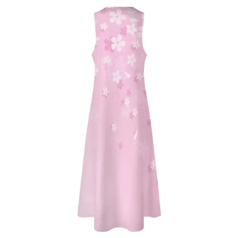 Twirl Like a Boss in Our Pink Floral Sleeveless Dress with Secret Pockets