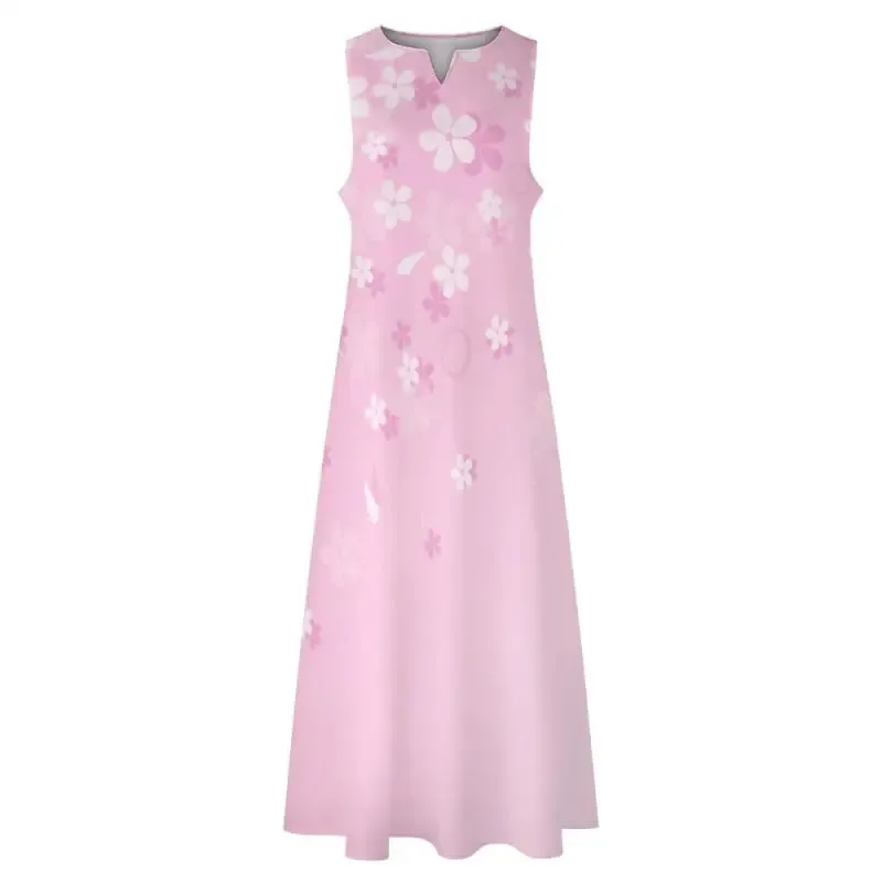 Twirl Like a Boss in Our Pink Floral Sleeveless Dress with Secret Pockets